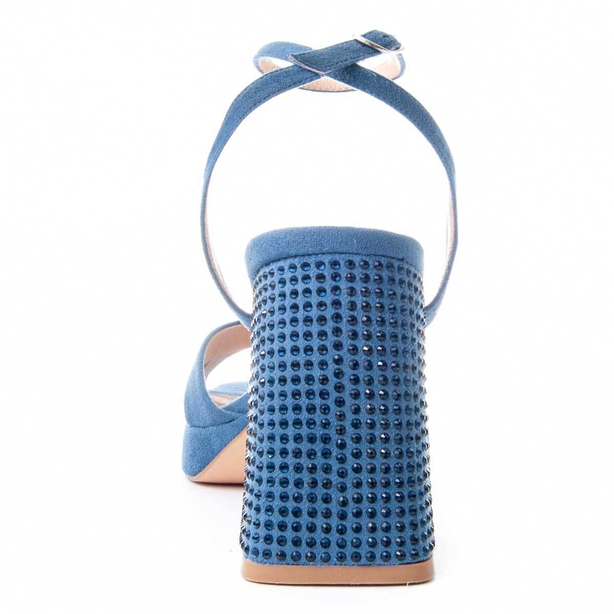 Sandalias De Tacón - Azul - Altura: 10 cm