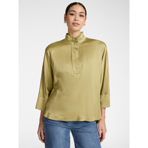 Elena Mirò - Camicia in raso - Verde chiaro