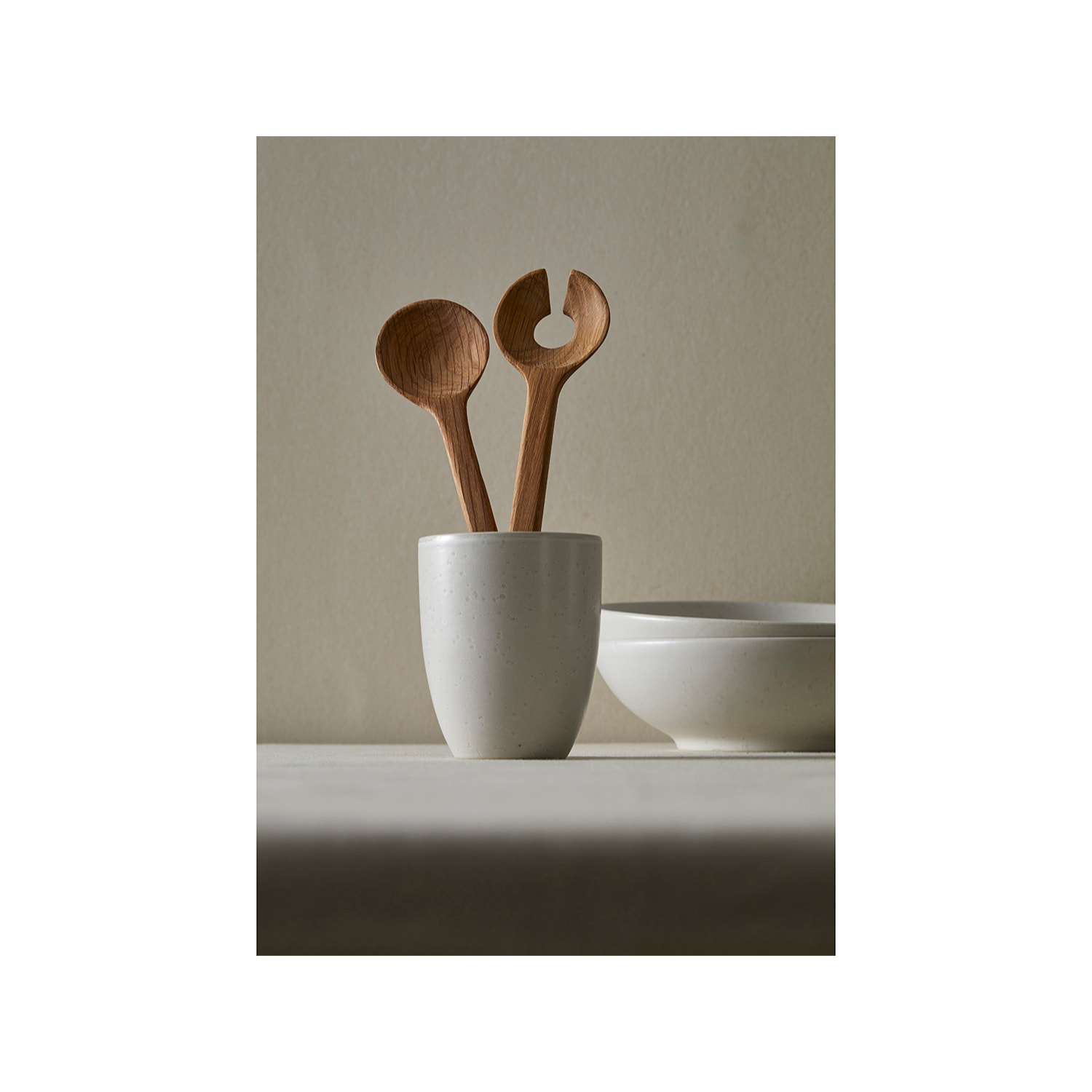 Couverts à salade 24 cm Chêne