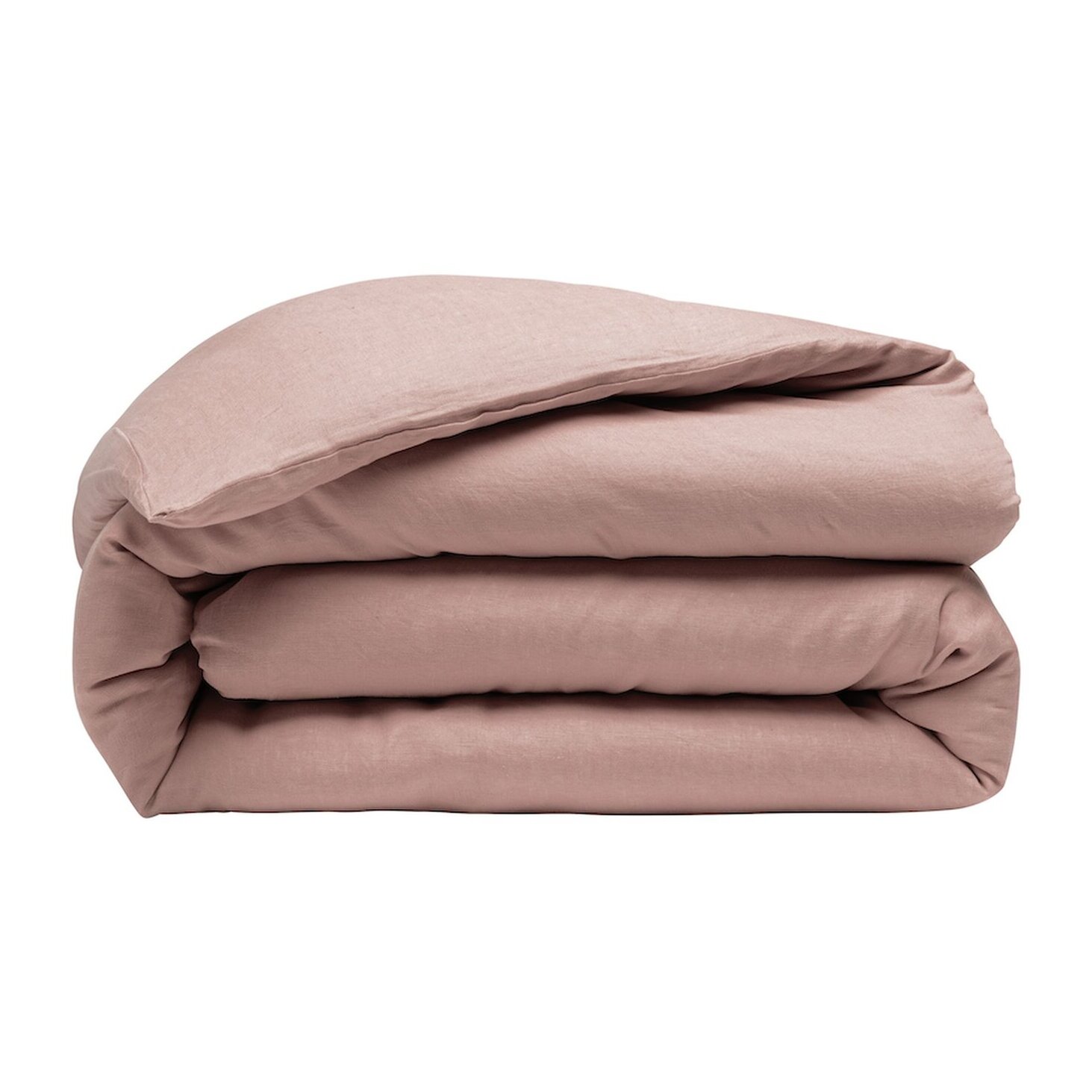 Housse de couette 100% lin lavé rose nude