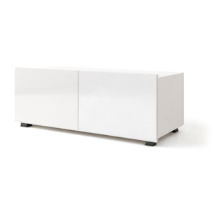 Alix - meuble tv modulable 100 cm - 2 portes - Blanc