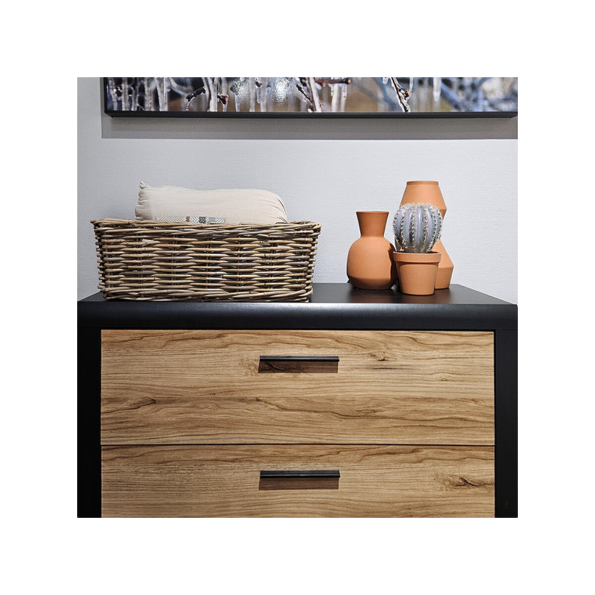 Panier rectangulaire H. 19 cm en kubu naturel tressé - EDWIN