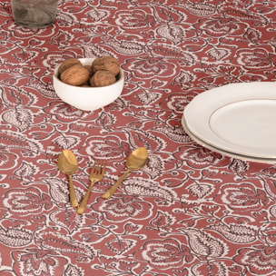 Mantel estampado antimanchas SHERPA TERRACOTA