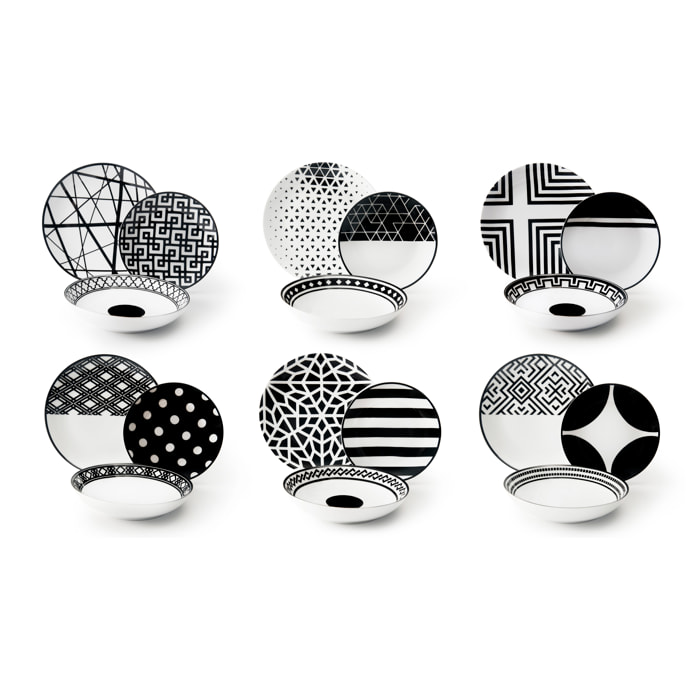 Servizio piatti 18 pezzi Excelsa – Emily, Porcellana Multicolore