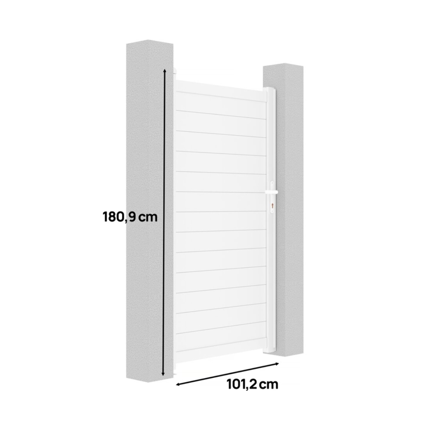 Portillon aluminium "Eric" - 101.2 x 180.9 cm - Blanc