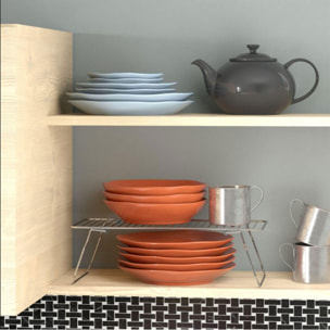 organizador de cocina en recubrimiento de polvo gris 37x22,5x13,5cm