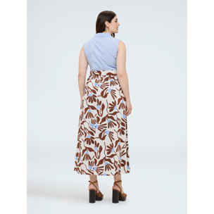 Fiorella Rubino - Vestido camisero sin mangas con estampado - Light - blue