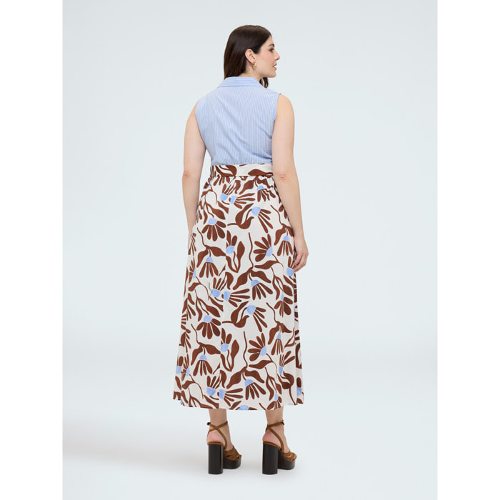 Fiorella Rubino - Vestido camisero sin mangas con estampado - Light - blue