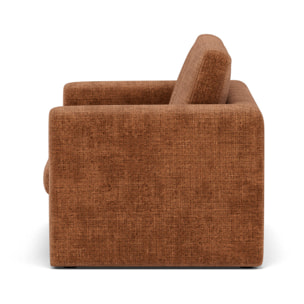 Marilia - Canapé 2 places convertible déplimousse en velours texturé - Terracotta