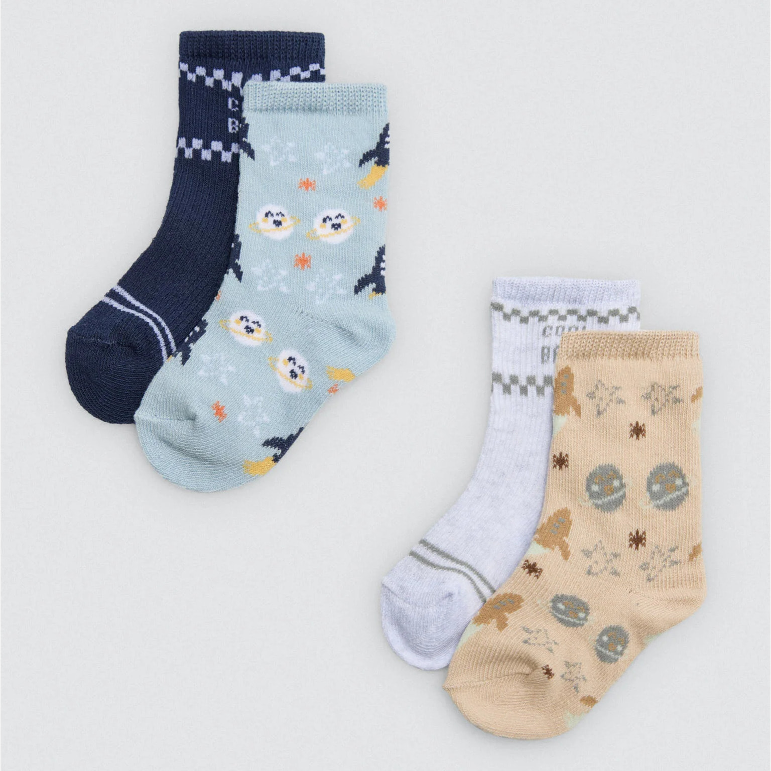 Confezione da 4 calzini stampati per neonato Cool Baby