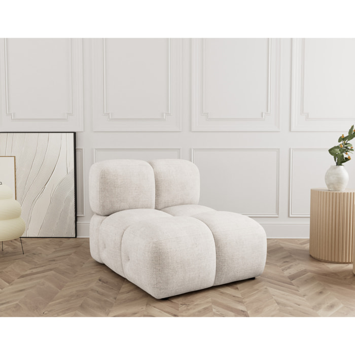 Grace - module d'assise sans accoudoir en velours texturé - Beige