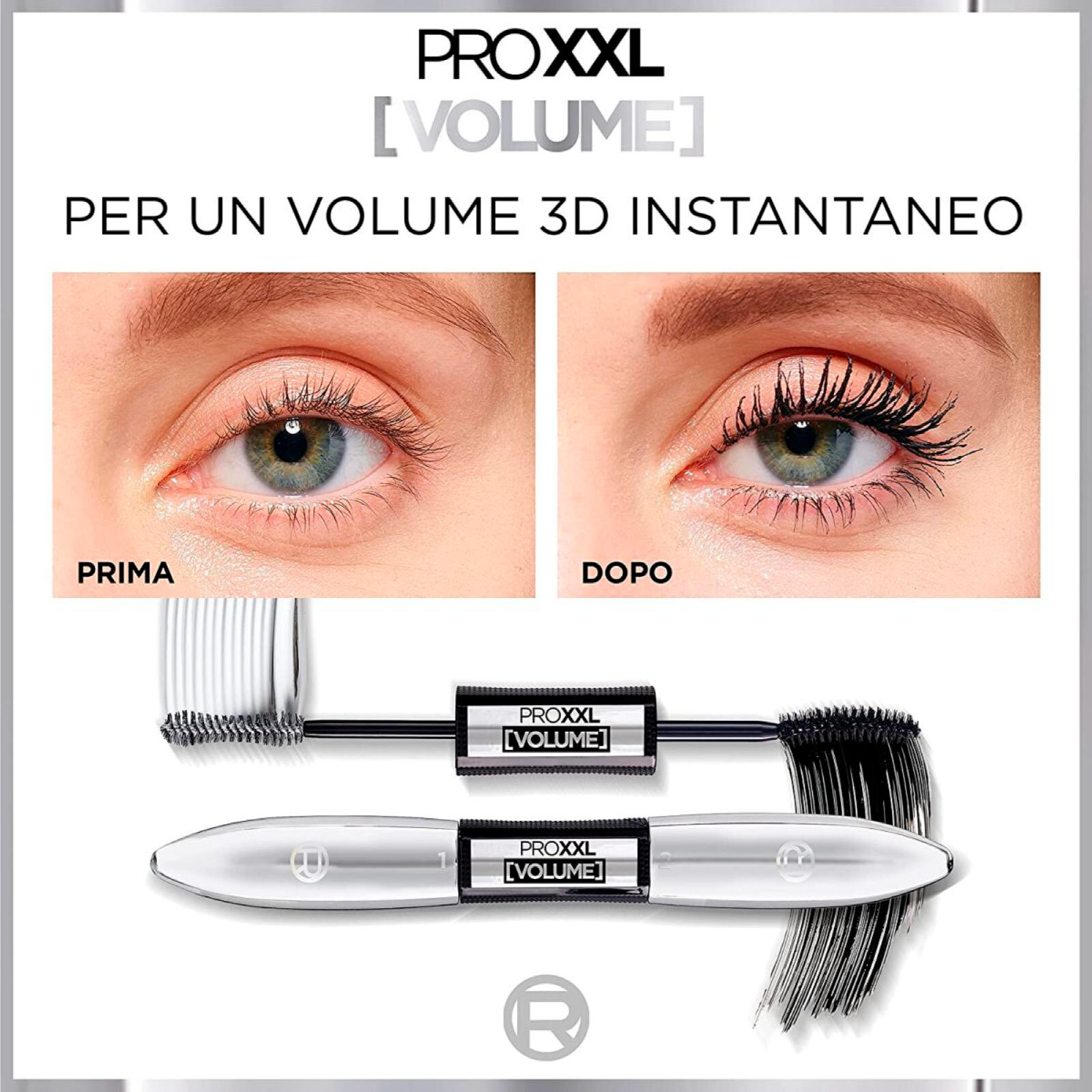 Mascara Nero con Primer Pro XXL Volume 2in1 Allungante e Volumizzante