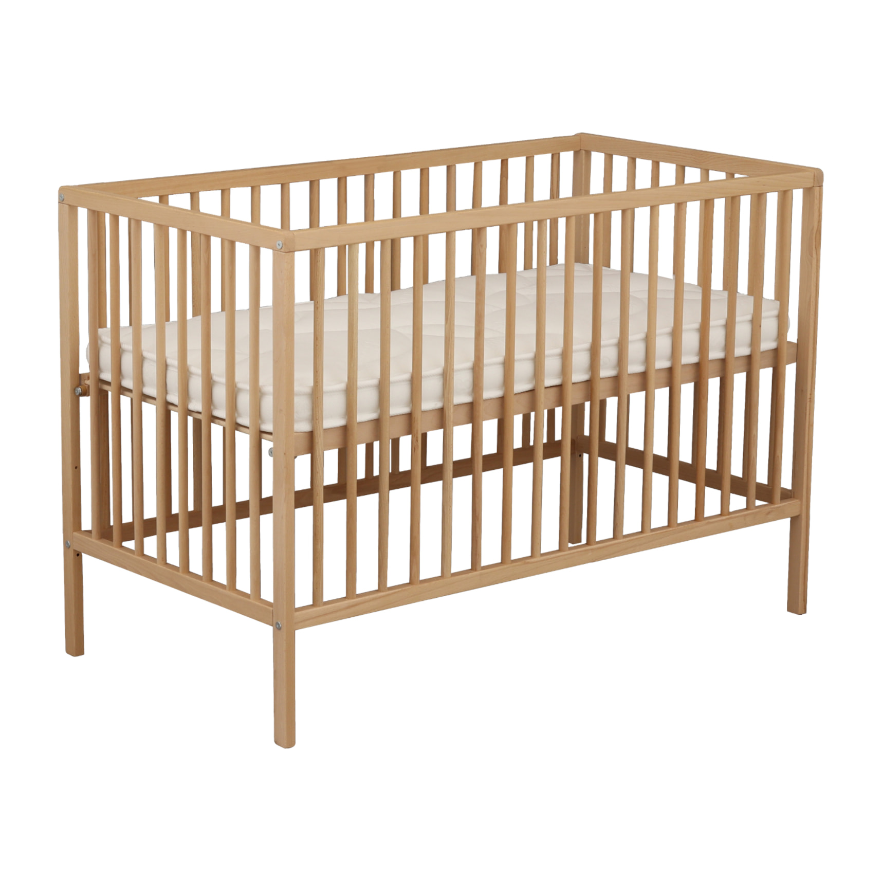 Lit bébé tout barreaux en bois matelas inclus