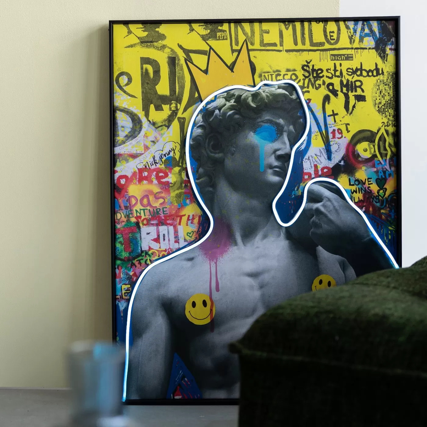 Tableau LED David graffiti 60x80cm Kare Design