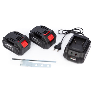 Set de 2 herramientas eléctricas con martillo perforador y radial angular 21V. DOBLE BATERIA 13000 mah