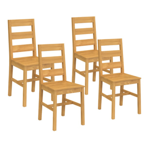 Chaises Alfie en bois de pin - lot de 4
