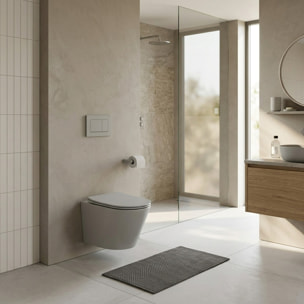 WC suspendu Infinitio gris mat sans bride et fixations invisibles + abattant frein de chute (GreyInfinitio)