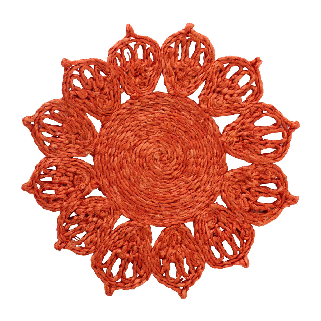 J-Line Set de Table Tournesol - jute - orange foncé - 2 pièces