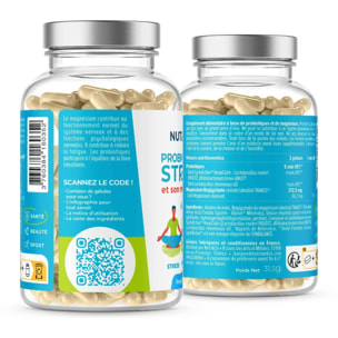 Nutri&Co Probiotiques Anti-Stress Breveté + Magnésium - 60 gélules Vegan