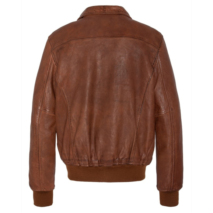 LCFLIGHTWXPILOT JACKET WITH BADGESSchott NYC P/ECOGNAC
