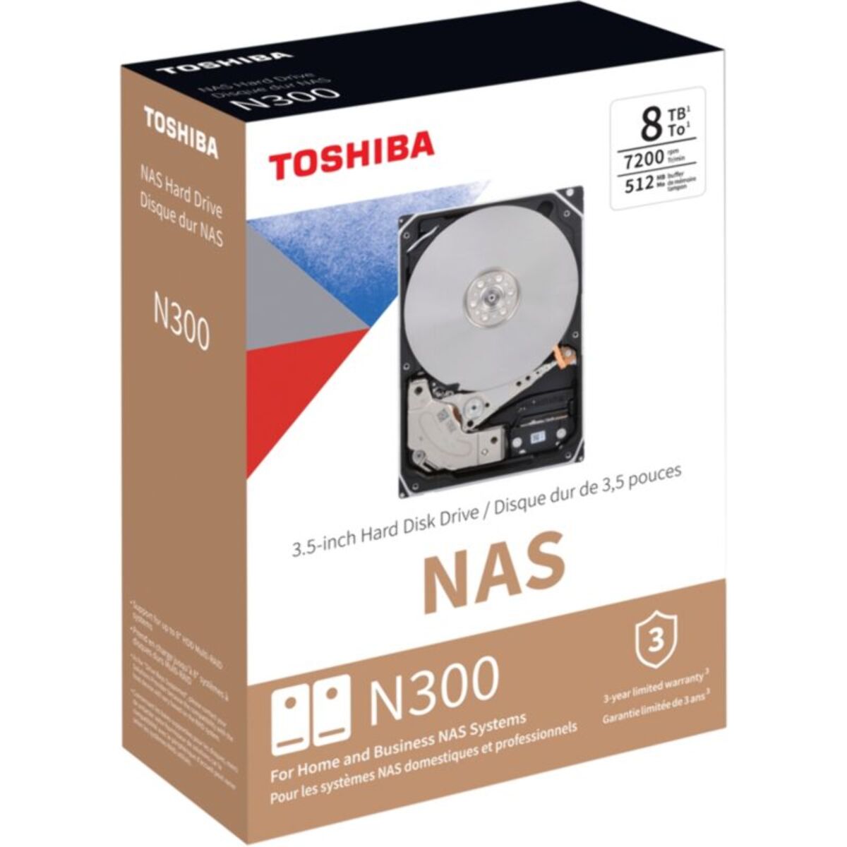 Disque dur interne TOSHIBA N300 8To NAS 512Mo
