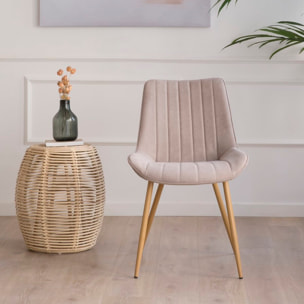Chaise rembourrée Roma -tapissé-couleur beige 55 x 85 x 61 cm