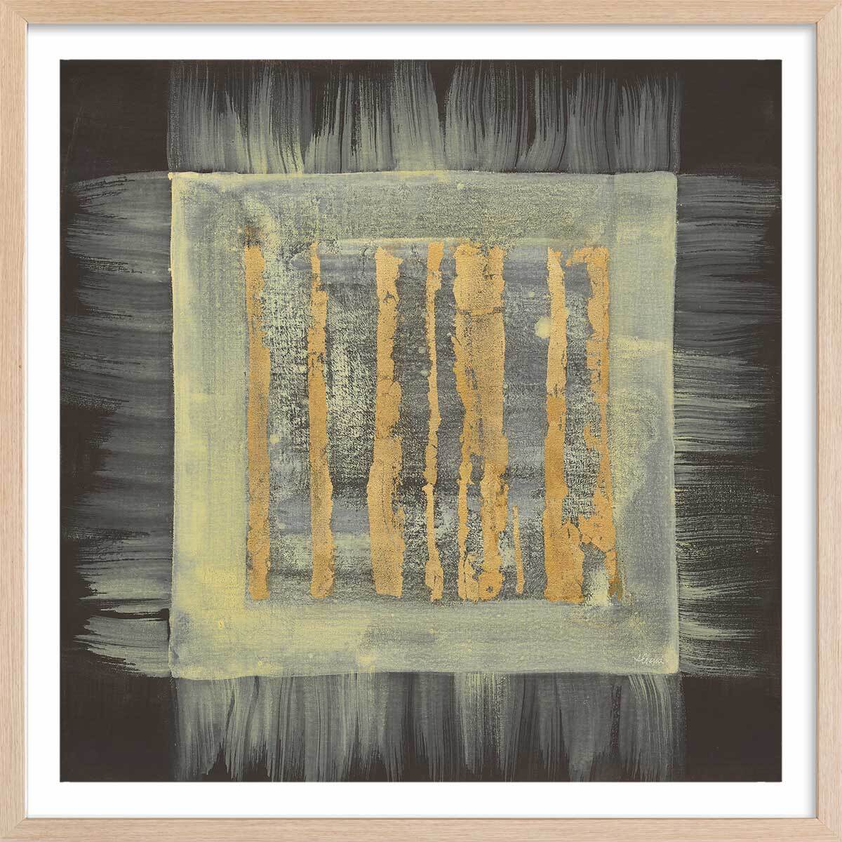 Affiche Carré magique doré Affiche + cadre en bois - Chêne