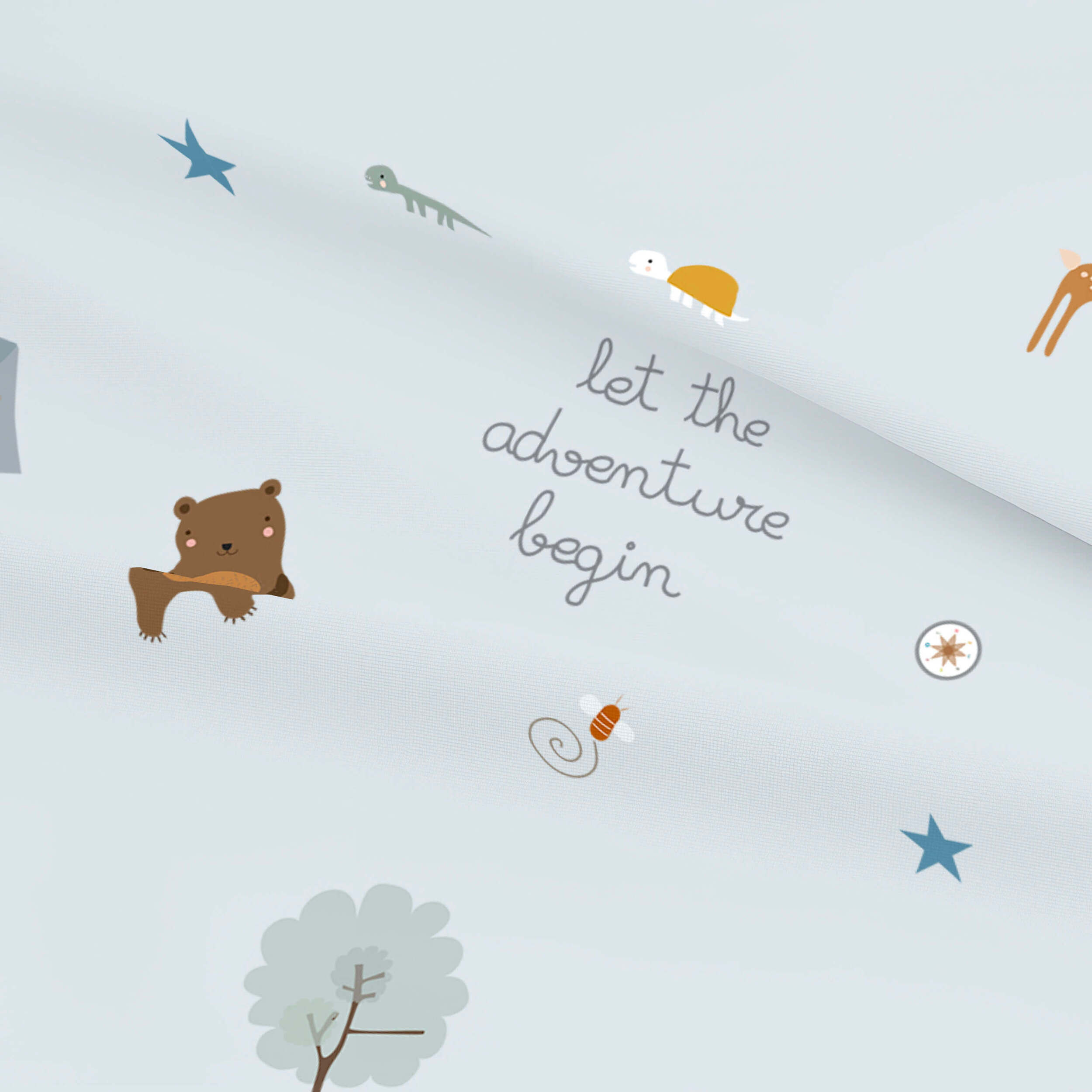 Juego de Sábanas Estampadas - Infantil - Incluye 1 Funda de Almohada - 100% Algodón - Aventura Bosque Reverso