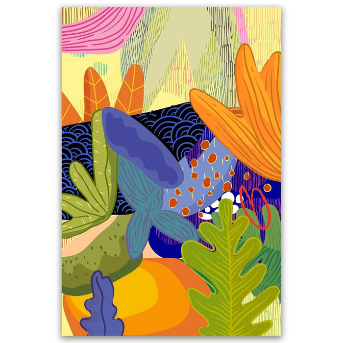 Tableau abstrait tropical moderne coloré Toile imprimée