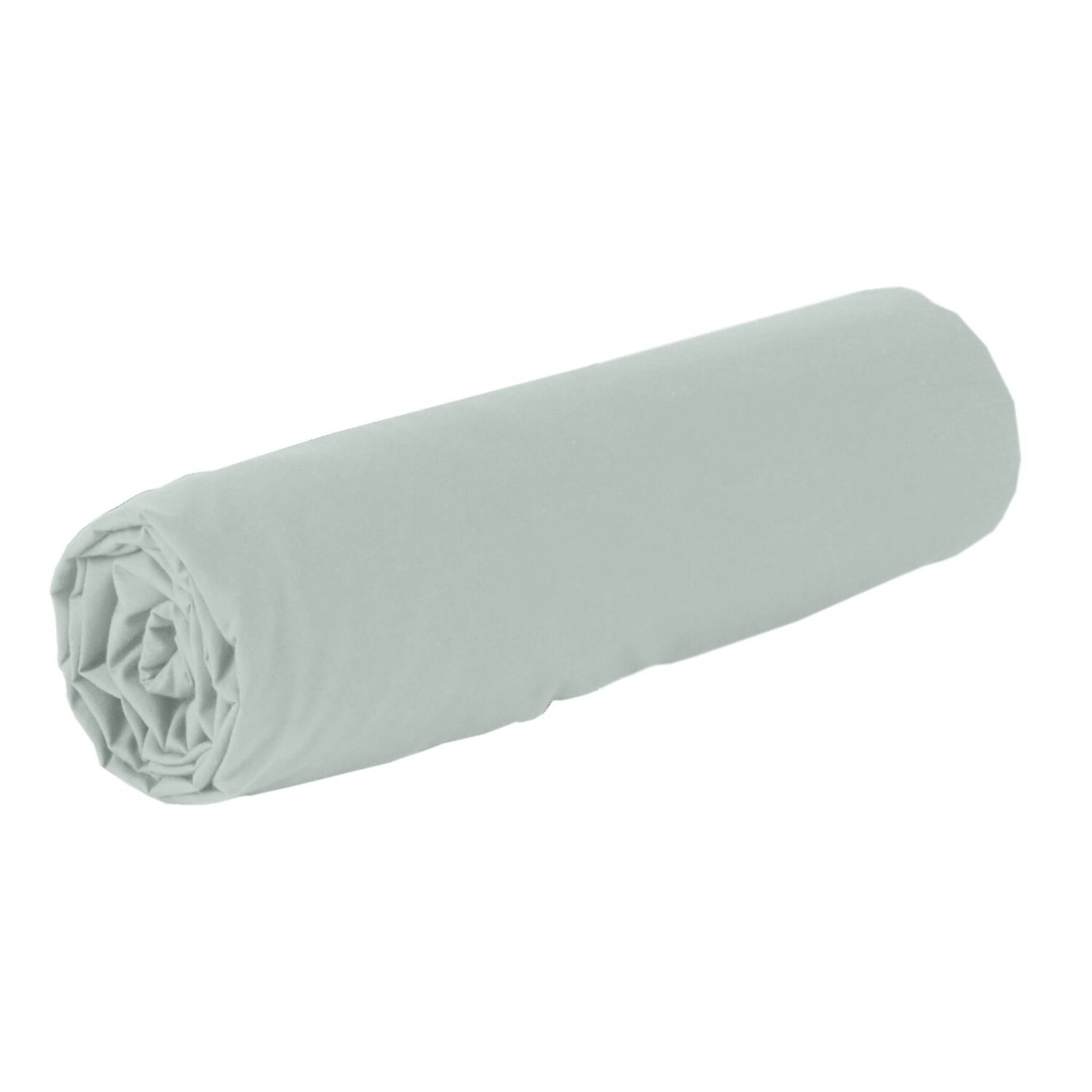 Drap housse 2 pers uni en coton et bambou - vert