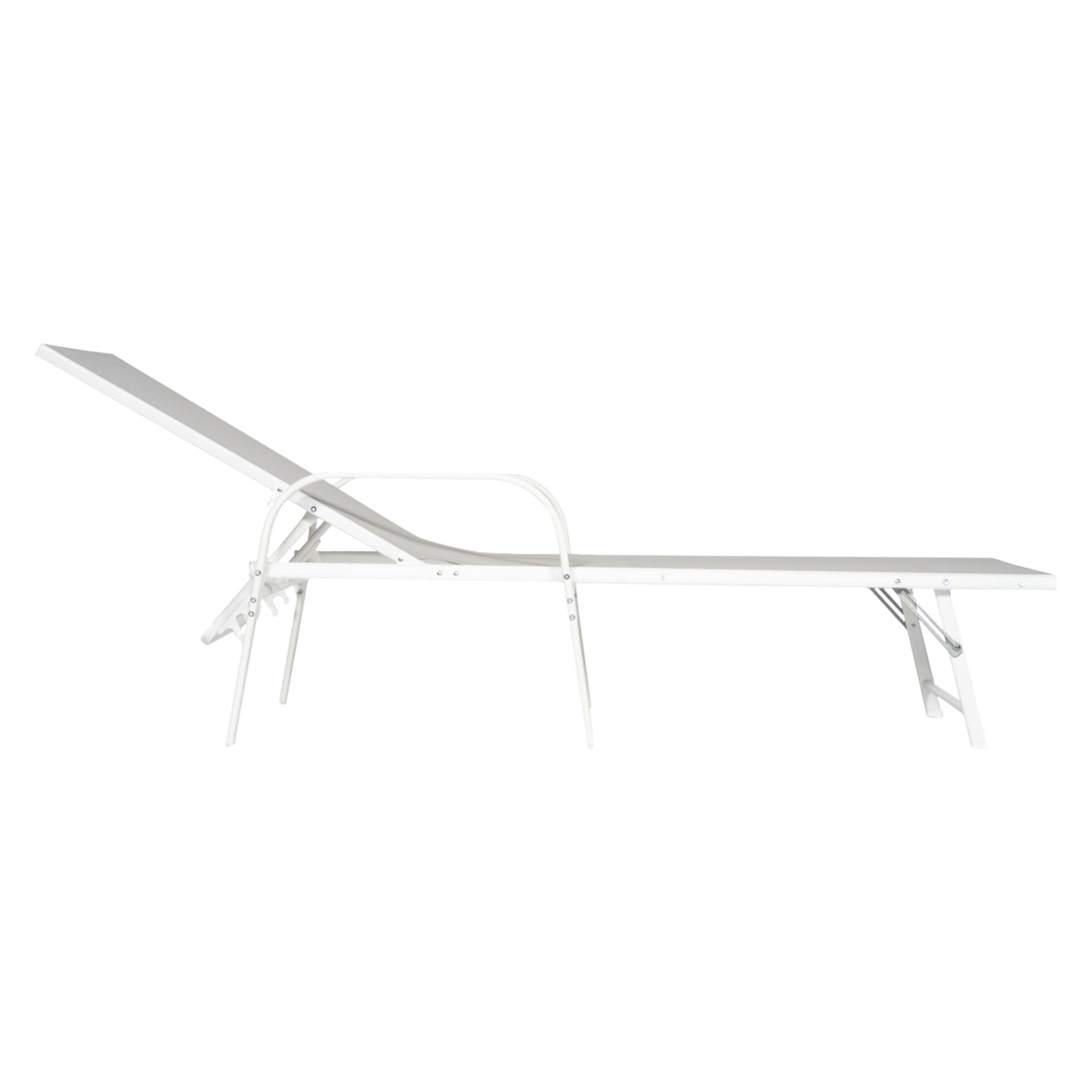 Lot de 2 bains de soleil SARDINIA en textilène gris - structure blanche