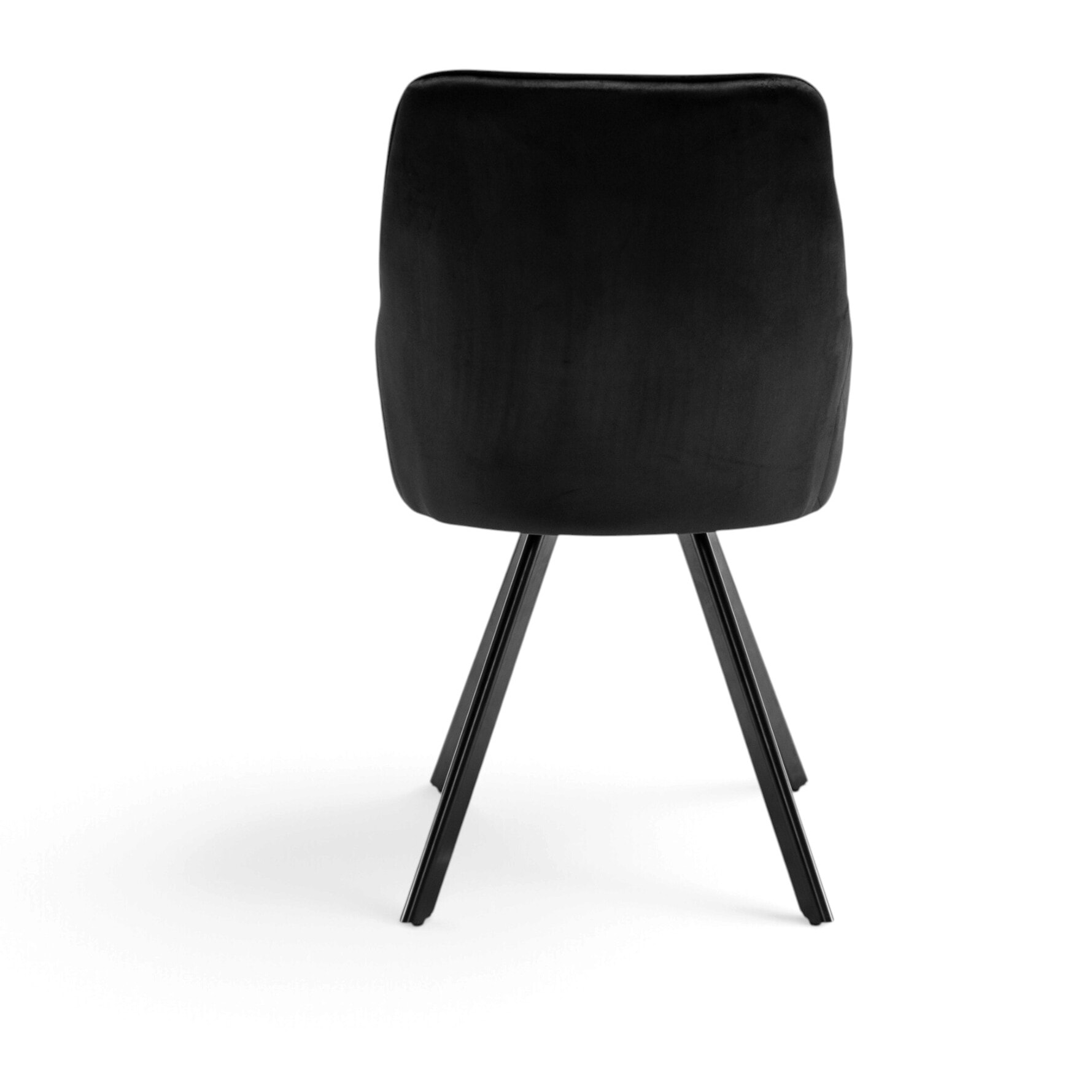 Set di 2 sedie TOLEDO in tessuto effetto velluto nero e gambe nere