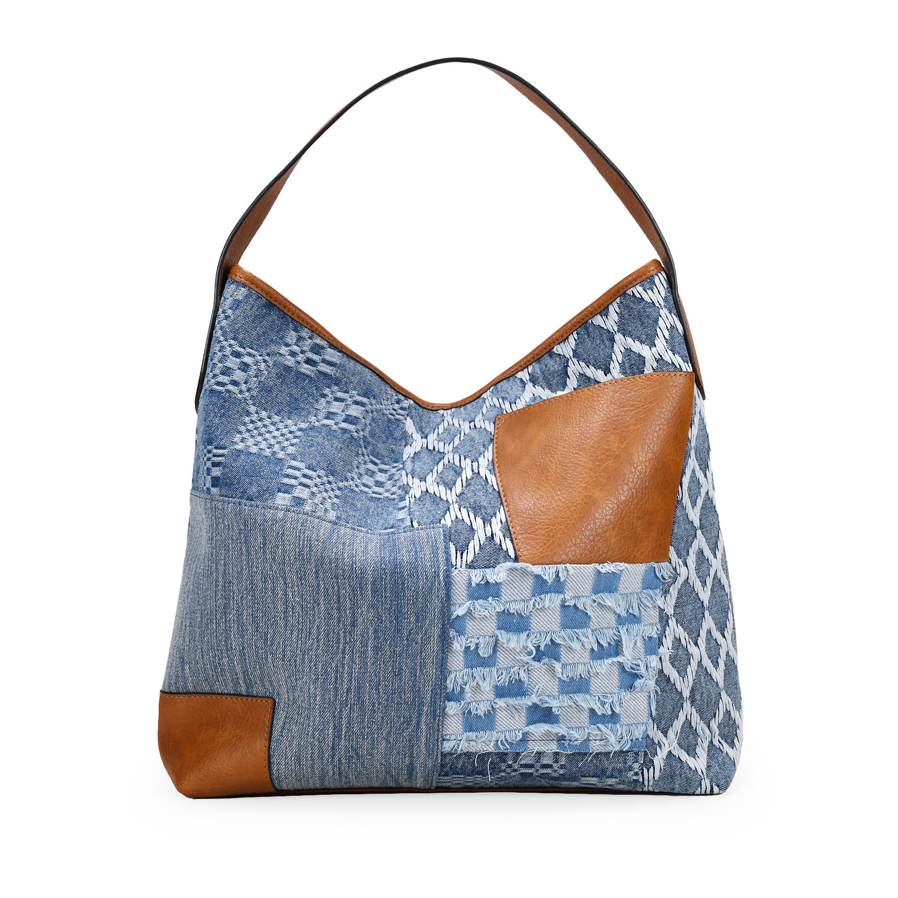 Bolso de hombro tejano con cremallera