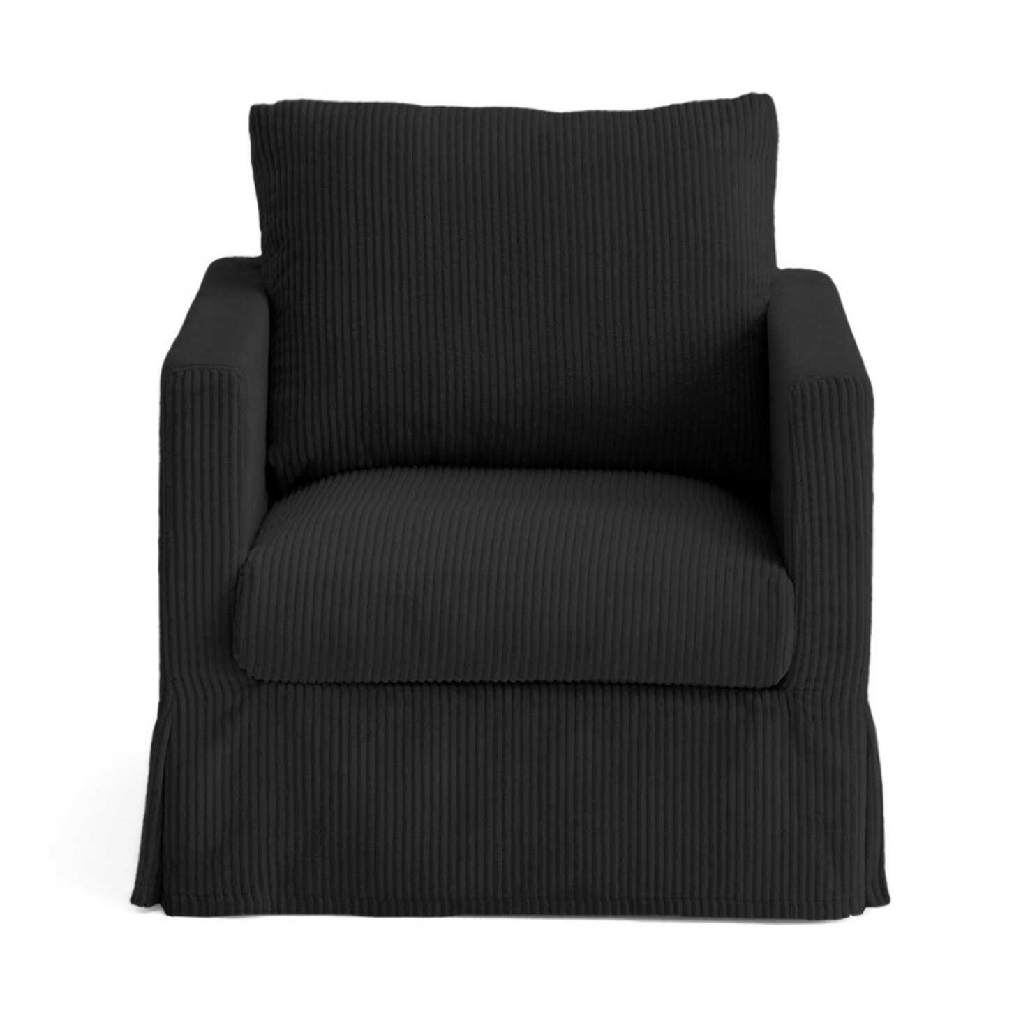 Serena - fauteuil déhoussable en velours côtelé - Noir