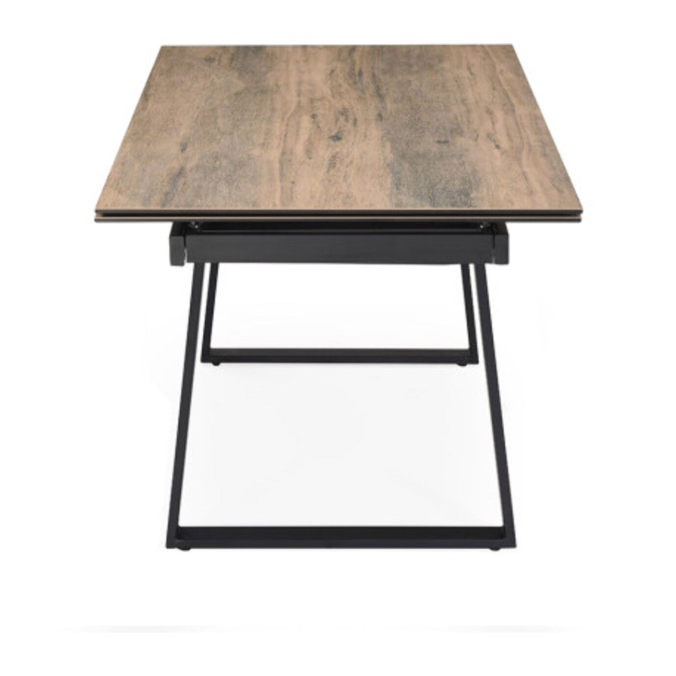 Table extensible céramique effet bois 180/260 cm pieds métal - UNIK