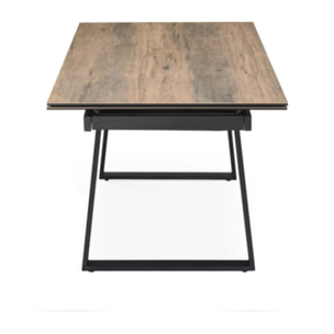 Table extensible céramique effet bois 180/260 cm pieds métal - UNIK