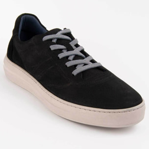 Sneaker De Piel - Negro