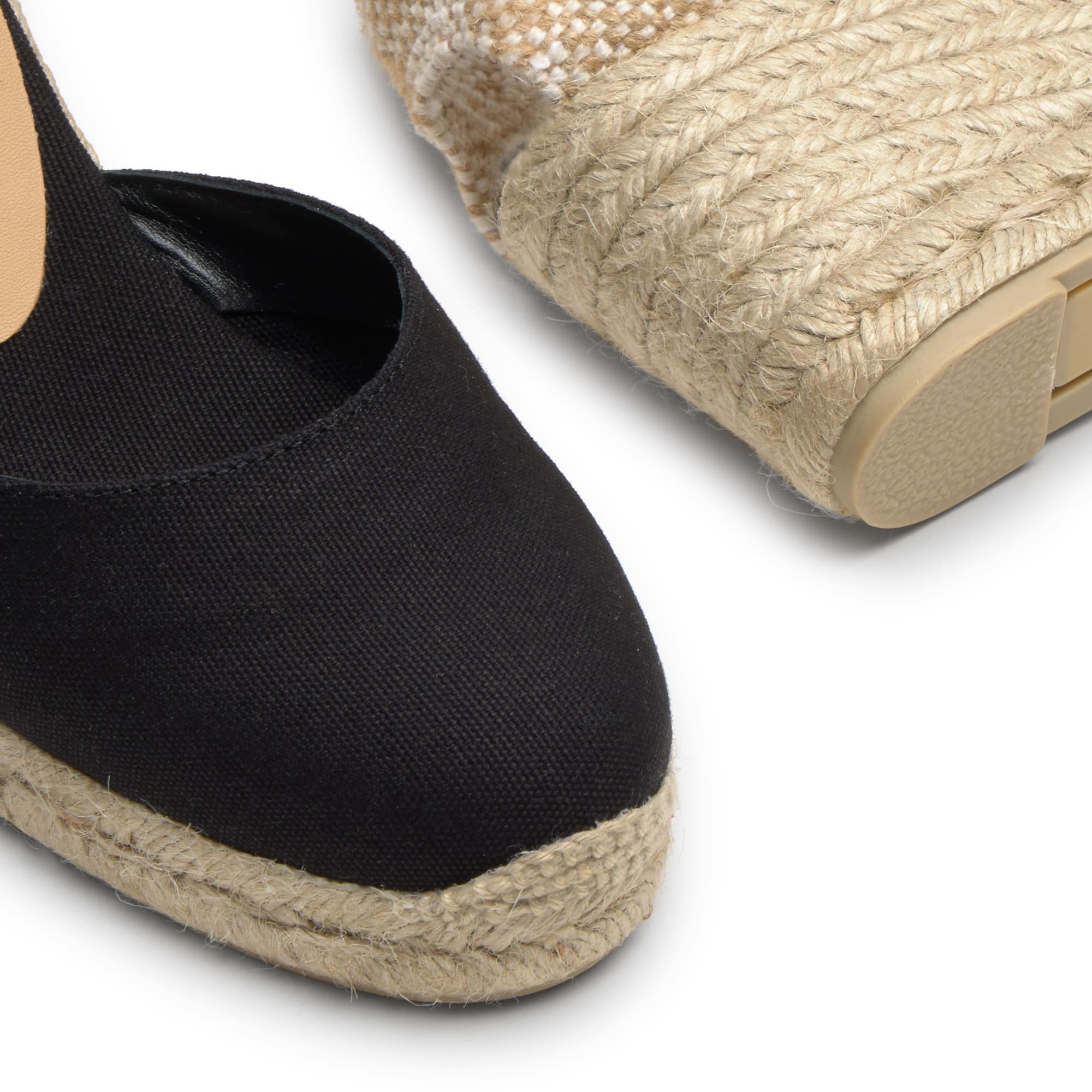 Alpargatas de cuña de mujer Carol en algodón orgánico, cierre lateral de pulsera con hebilla metálica