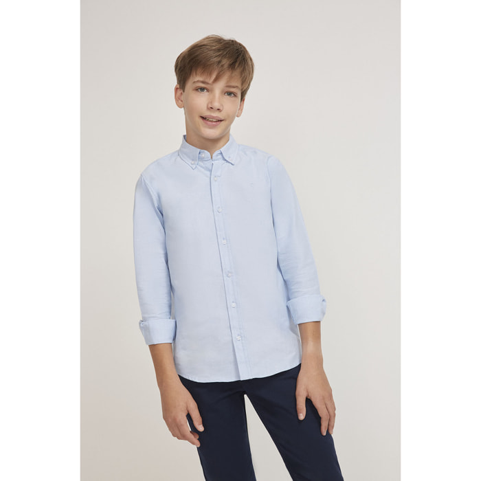Camisa Oxford para niño de 2 a 16 años, disponible en varios colores | Color: Azul oxford | Composición: 100% Algodón | Talla: 2 años | Street Monkey