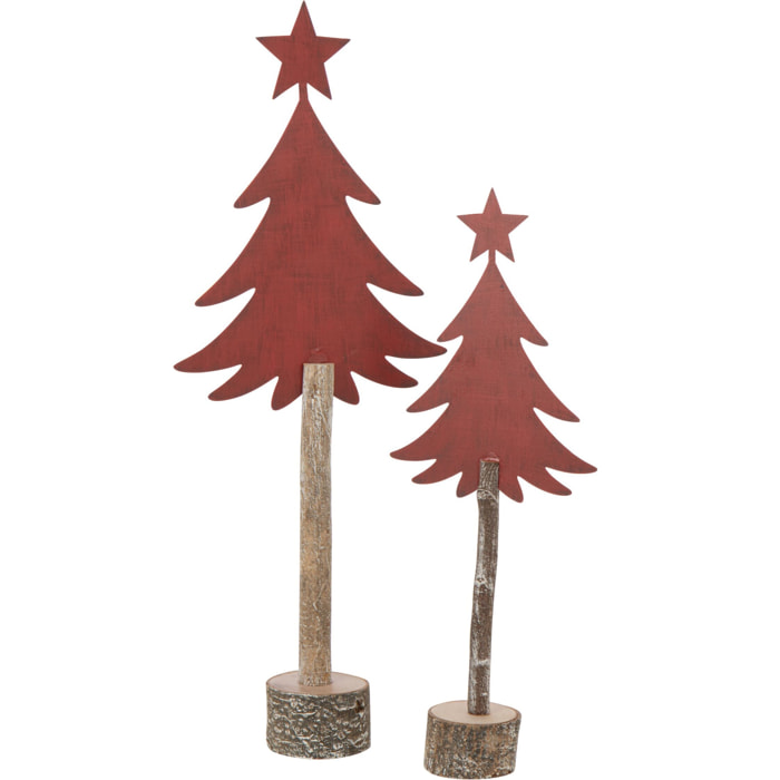 J-Line décoration Sapin De Noël - plastique - rouge - medium