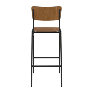 Lot de 2 chaises de bar 75 cm en bois - Clem