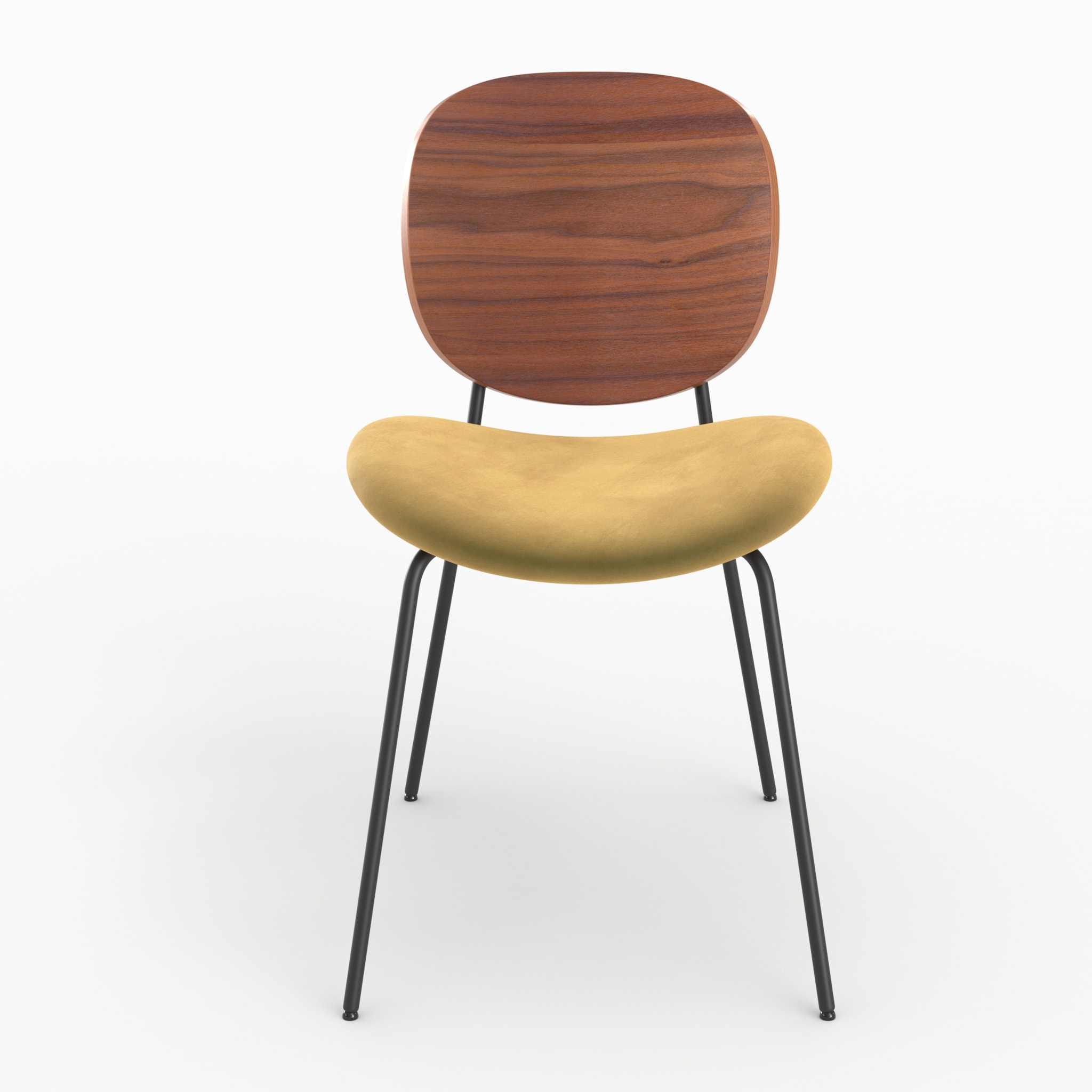 Lot de 2 chaises en velours jaune moutarde - Simone