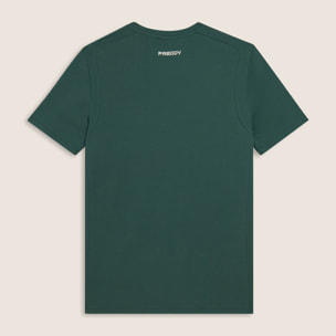 T-shirt regular con spalle raglan e doppia stampa lucida