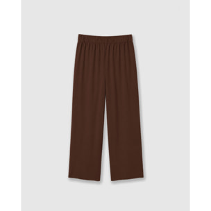 Pantalón largo ancho liso marrón