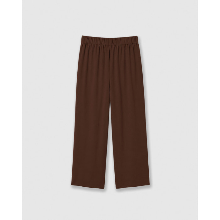 Pantalón largo ancho liso marrón