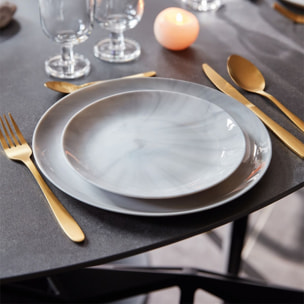 6 assiettes à dessert grises 19 cm Diwali Marble - Luminarc