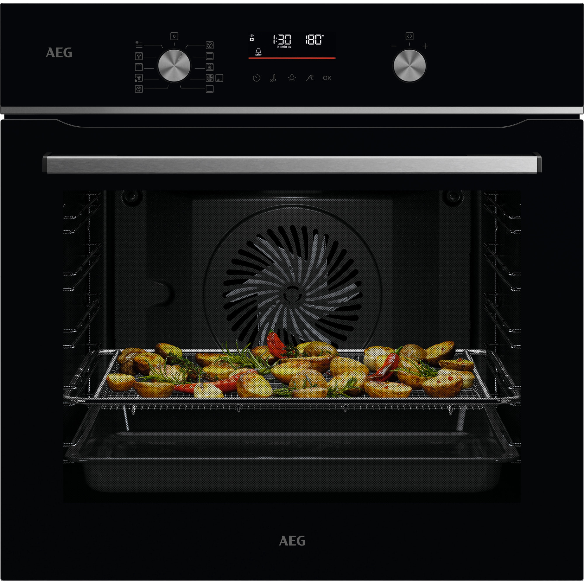 AEG Horno multifunción Serie 6000 SenseCook con Display LED Explore OS6PB511AB