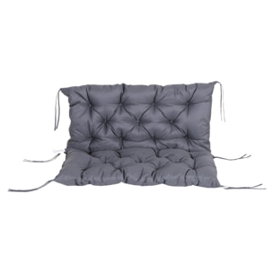 Cojín para Banco de 2 Plazas con Respaldo 100x98x8 cm para Jardín Terraza Gris