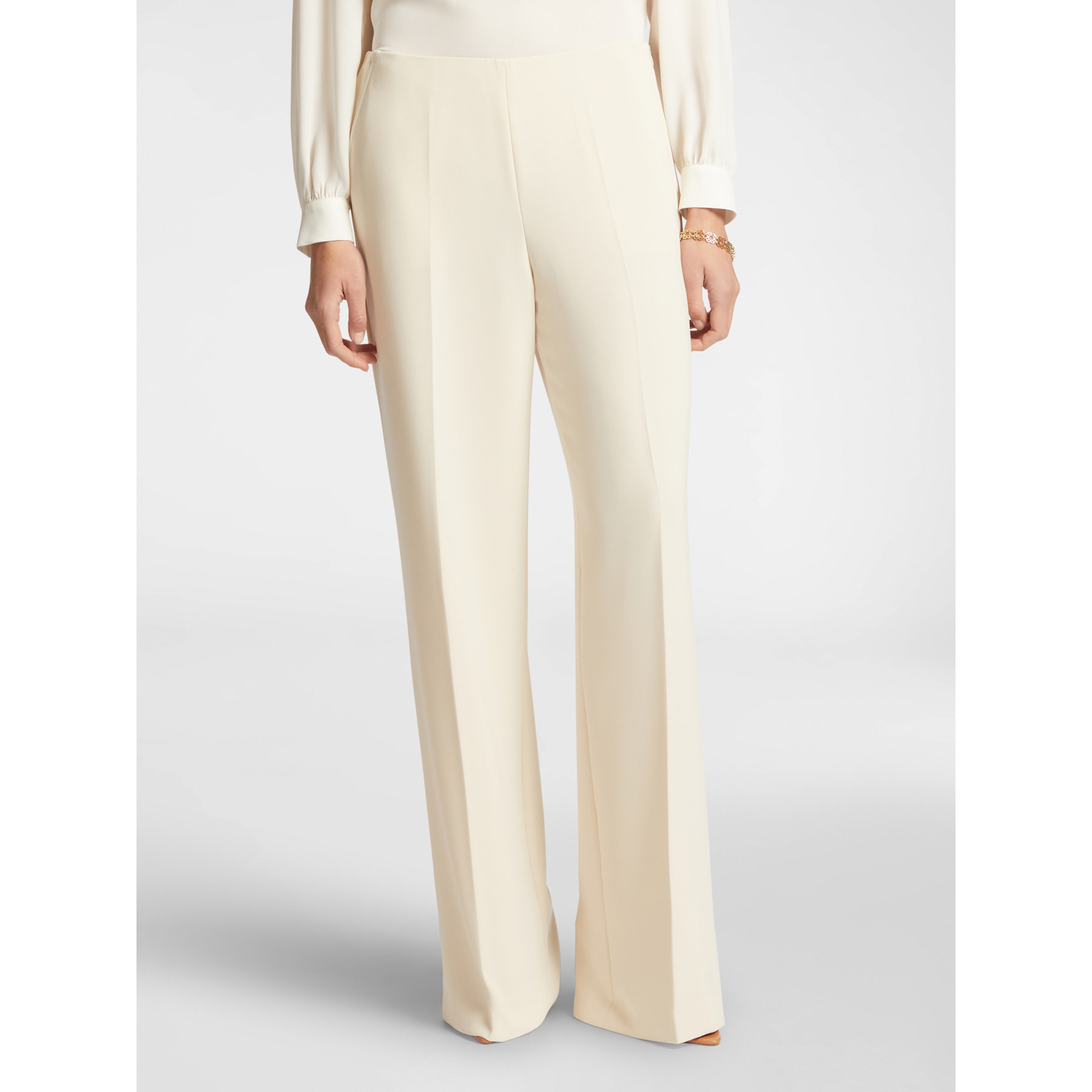 Elena Mirò - Pantalones palazzo elegantes - Blanco