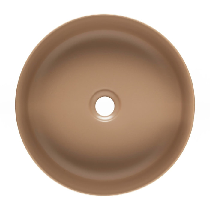 Vasque à poser ronde diamètre 39 cm - moka mat - sans trop-plein - SAT Infinitio